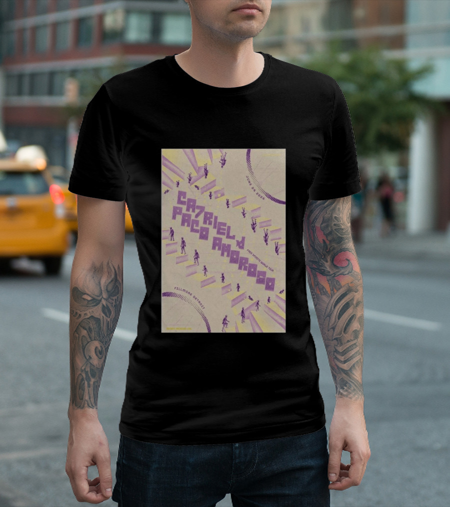 CA7RIEL Paco Amoroso Free Spirits World Tour Fillmore Detroit June 24 2026 T-Shirt