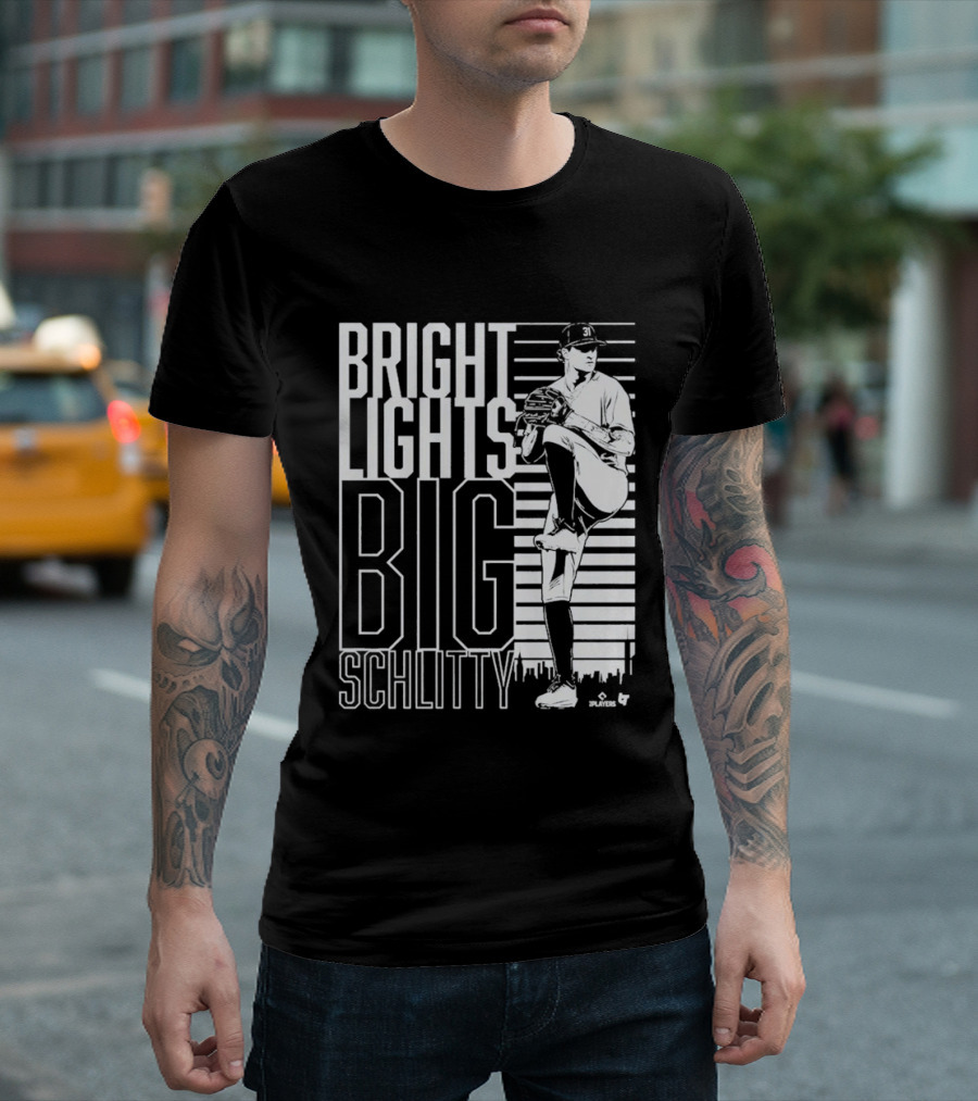 Bright Lights Big Schlitty Cam Schlittler Pitching T-Shirt