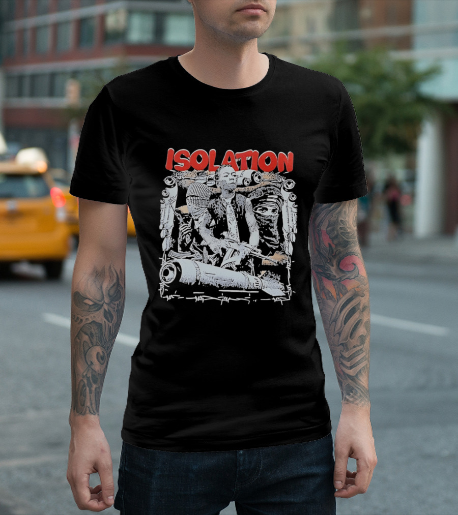Isolation Distinctive Urban Sketch Art With Red T-Shirt