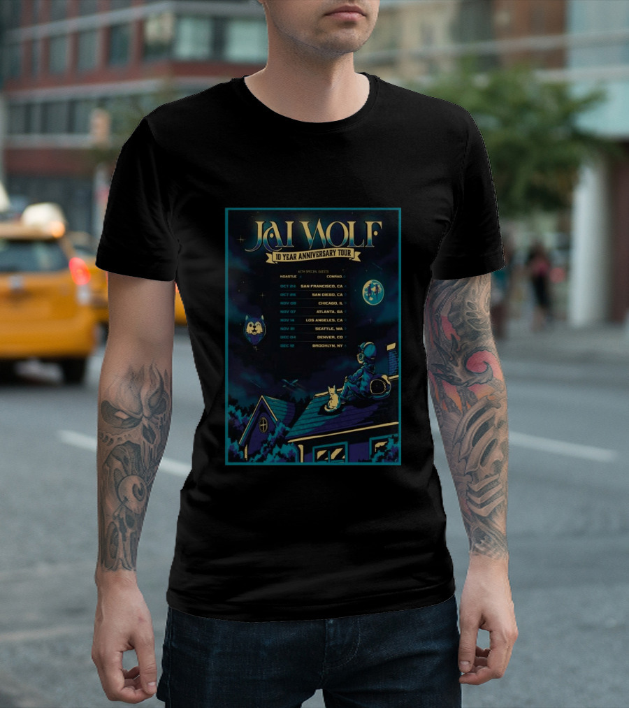Jai Wolf 10 Year Anniversary Tour 2023 Dates San Francisco San Diego Chicago Atlanta Los Angeles Seattle Denver Brooklyn T-Shirt