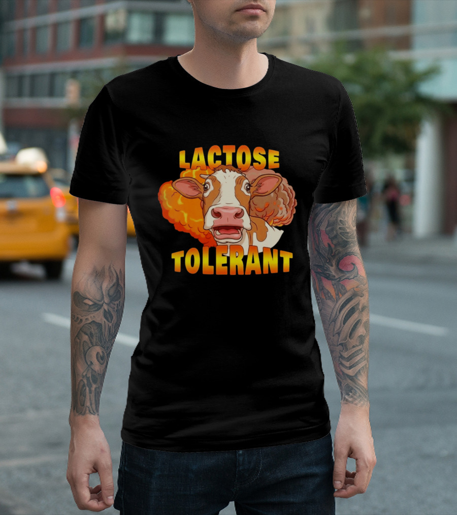 Lactose Tolerant Cow Explosion Dairy Humor T-Shirt