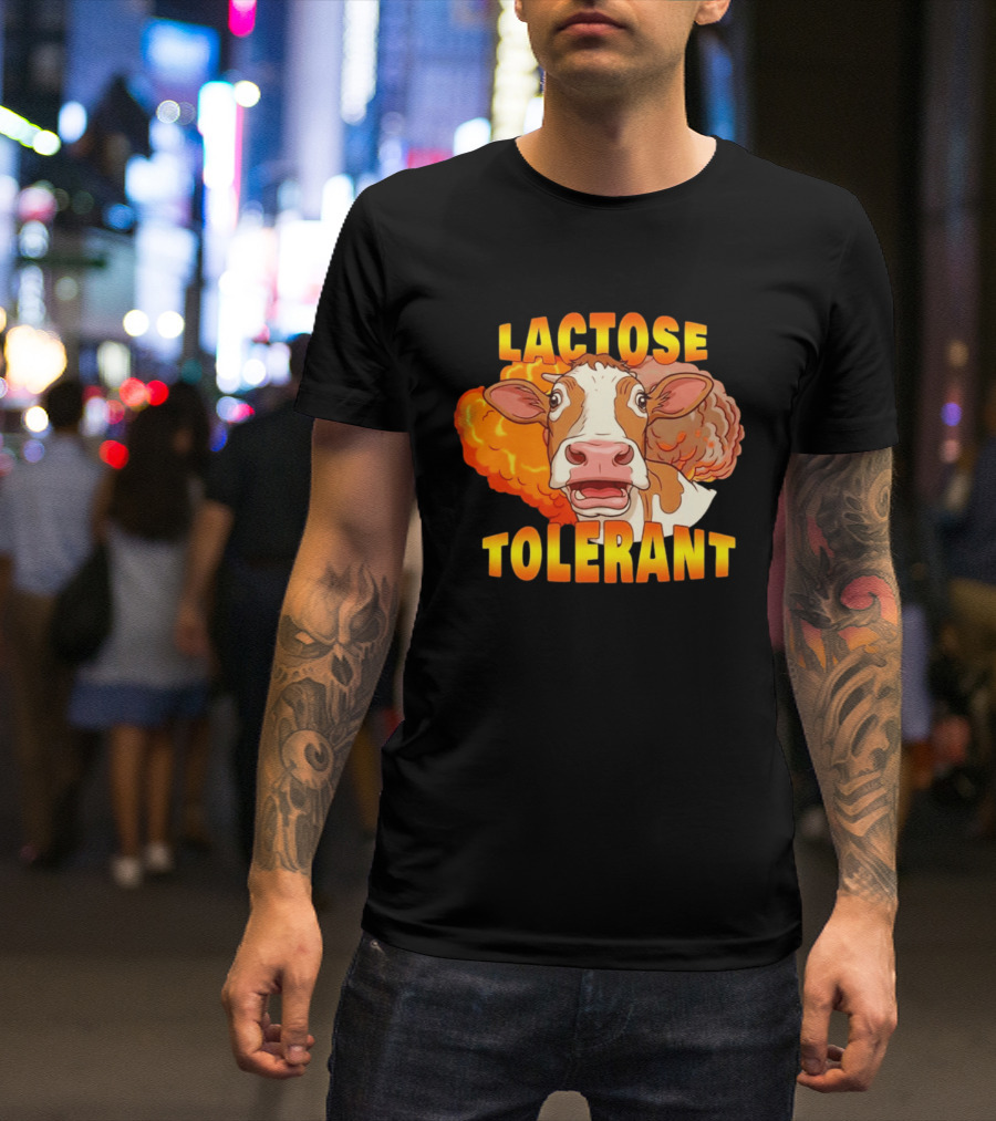 Lactose Tolerant Cow Explosion Dairy Humor T-Shirt