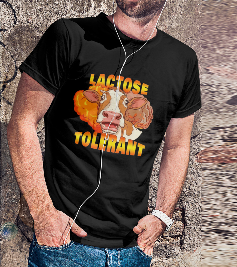 Lactose Tolerant Cow Explosion Dairy Humor T-Shirt