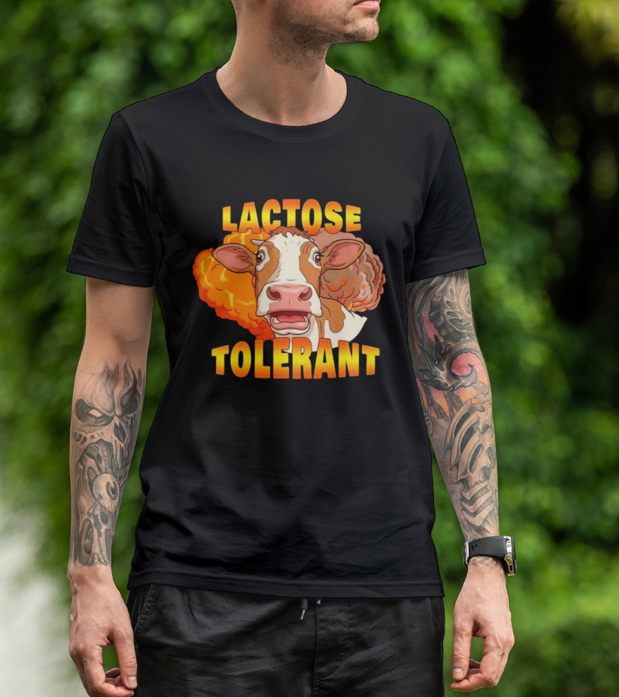 Lactose Tolerant Cow Explosion Dairy Humor T-Shirt