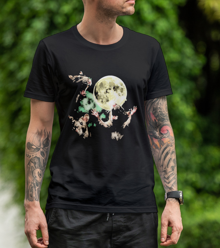 Three Rats Howling At The Full Moon Rodent T-Shirt