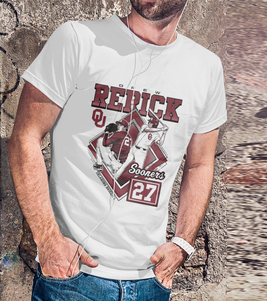 Oklahoma Sooners Drew Rerick Baseball 27 OU T-Shirt
