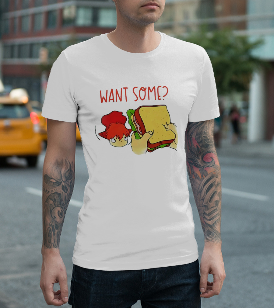 Ponyo Flinching Want Some Sandwich Scene T-Shirt