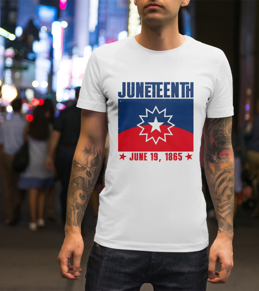 Juneteenth Red White Blue Freedom Flag June 19 1865 Emancipation Day T-Shirt