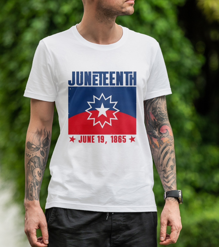 Juneteenth Red White Blue Freedom Flag June 19 1865 Emancipation Day T-Shirt