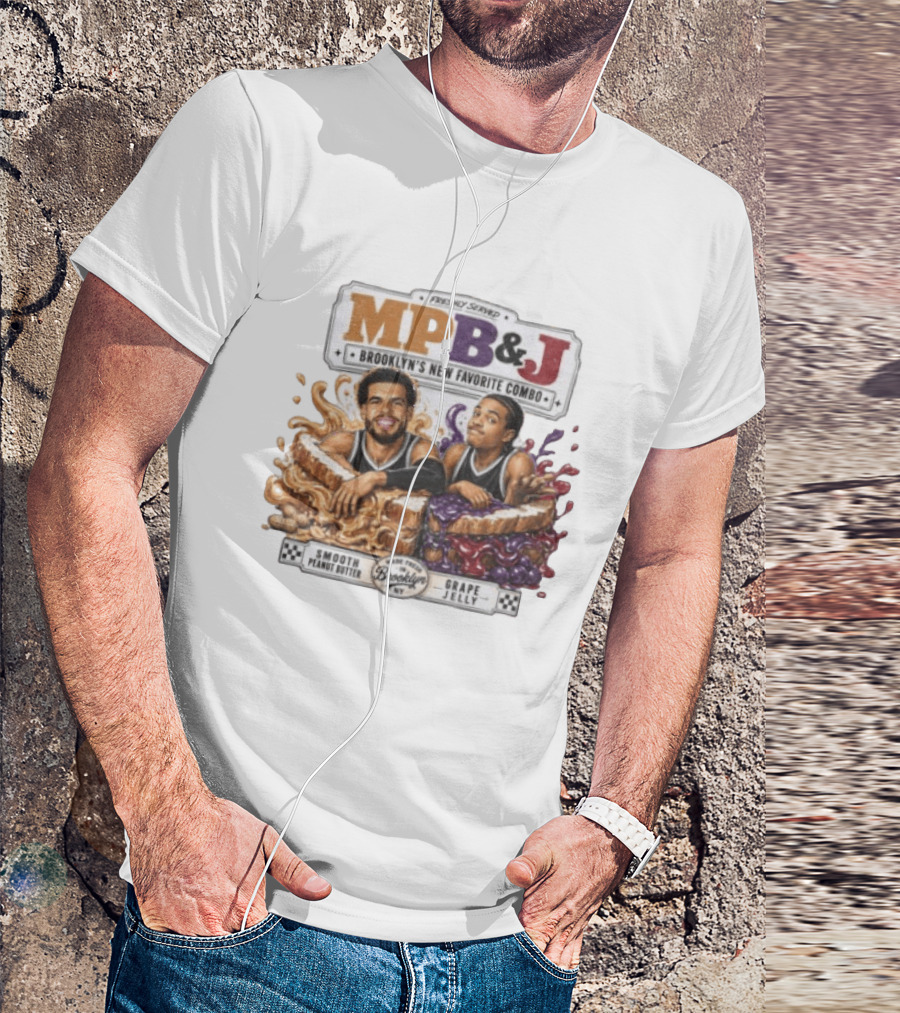 Freshly Served MPB & J Brooklyn's New Favorite Combo Smooth Peanut Butter Grape Jelly T-Shirt