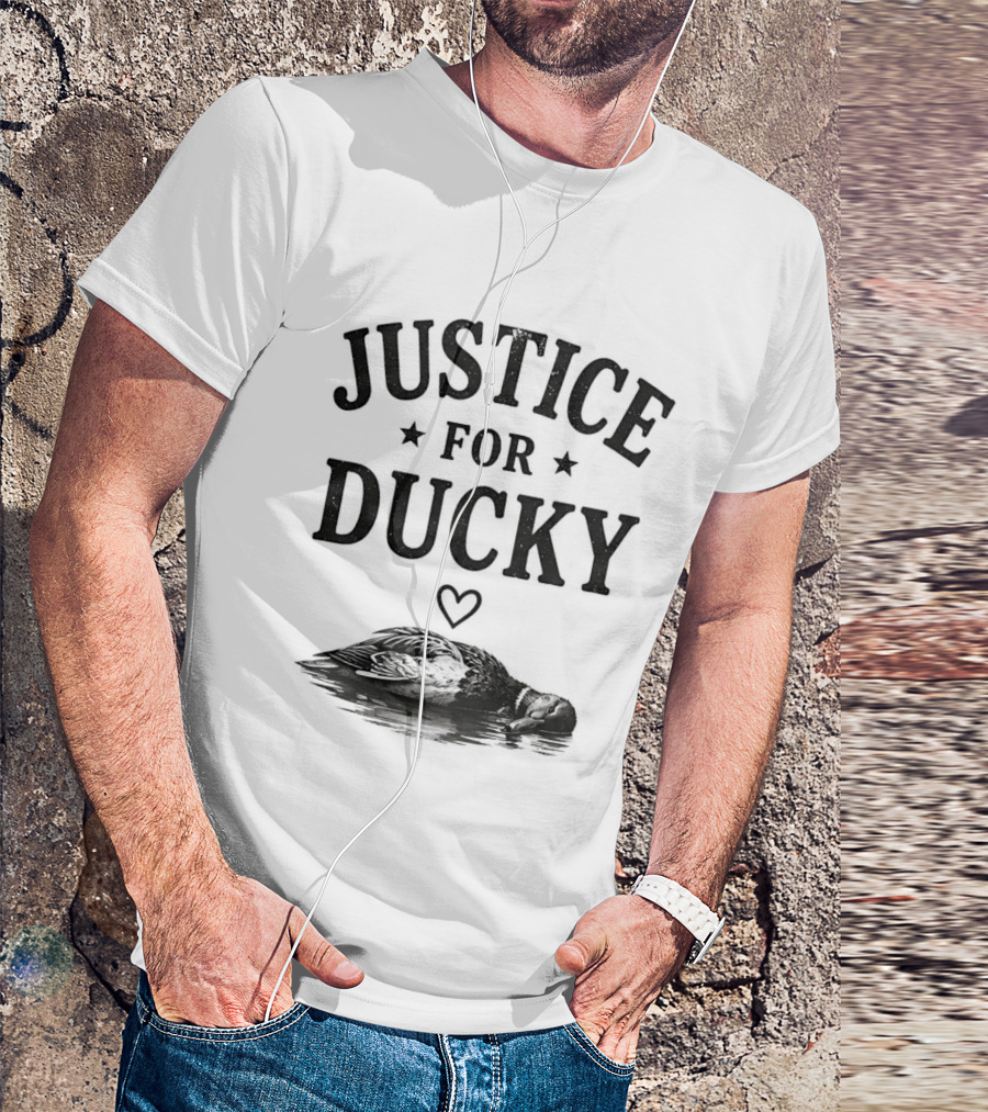 Justice For Ducky Floating Duck With Heart T-Shirt