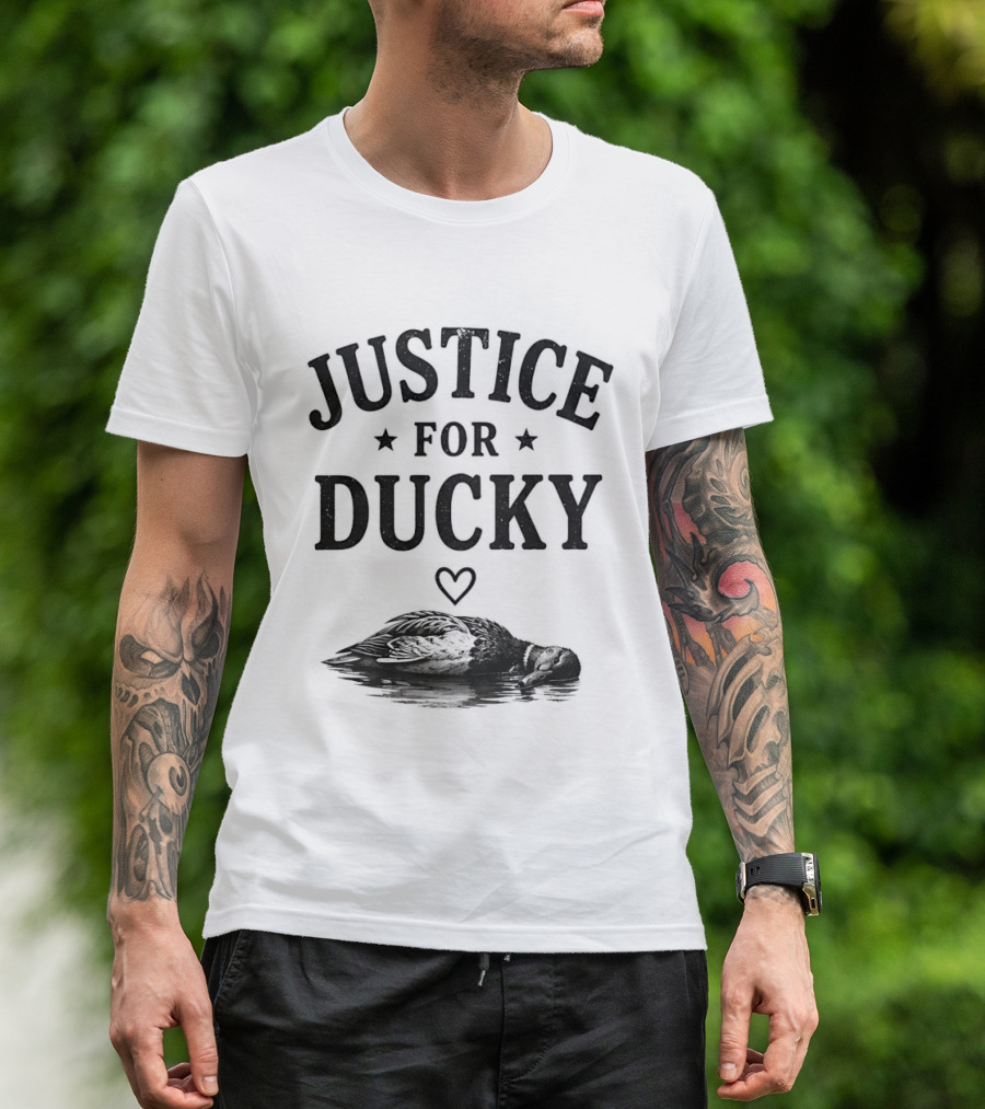 Justice For Ducky Floating Duck With Heart T-Shirt