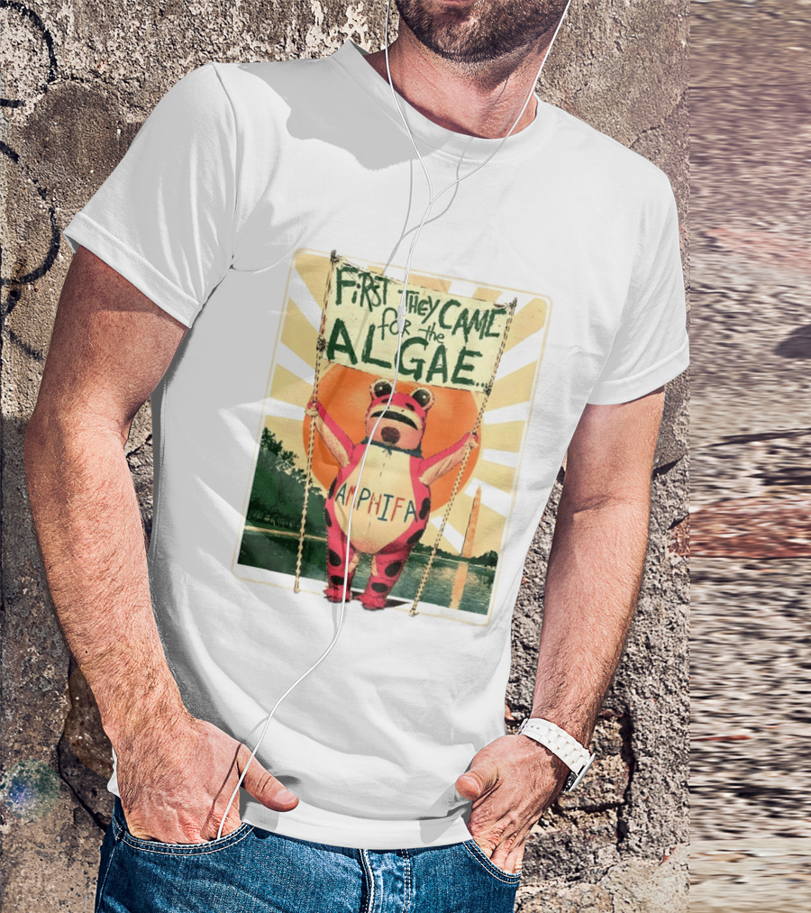 First They Came For The Algae Amphifa Frog Sunburst Protest T-Shirt
