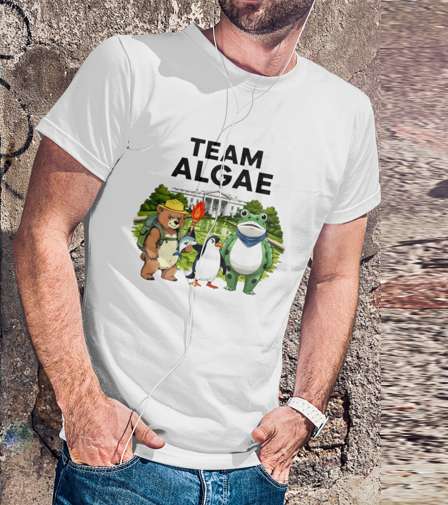 Team Algae Frog Penguin Bear White House 2026 Make Algae Great Again T-Shirt