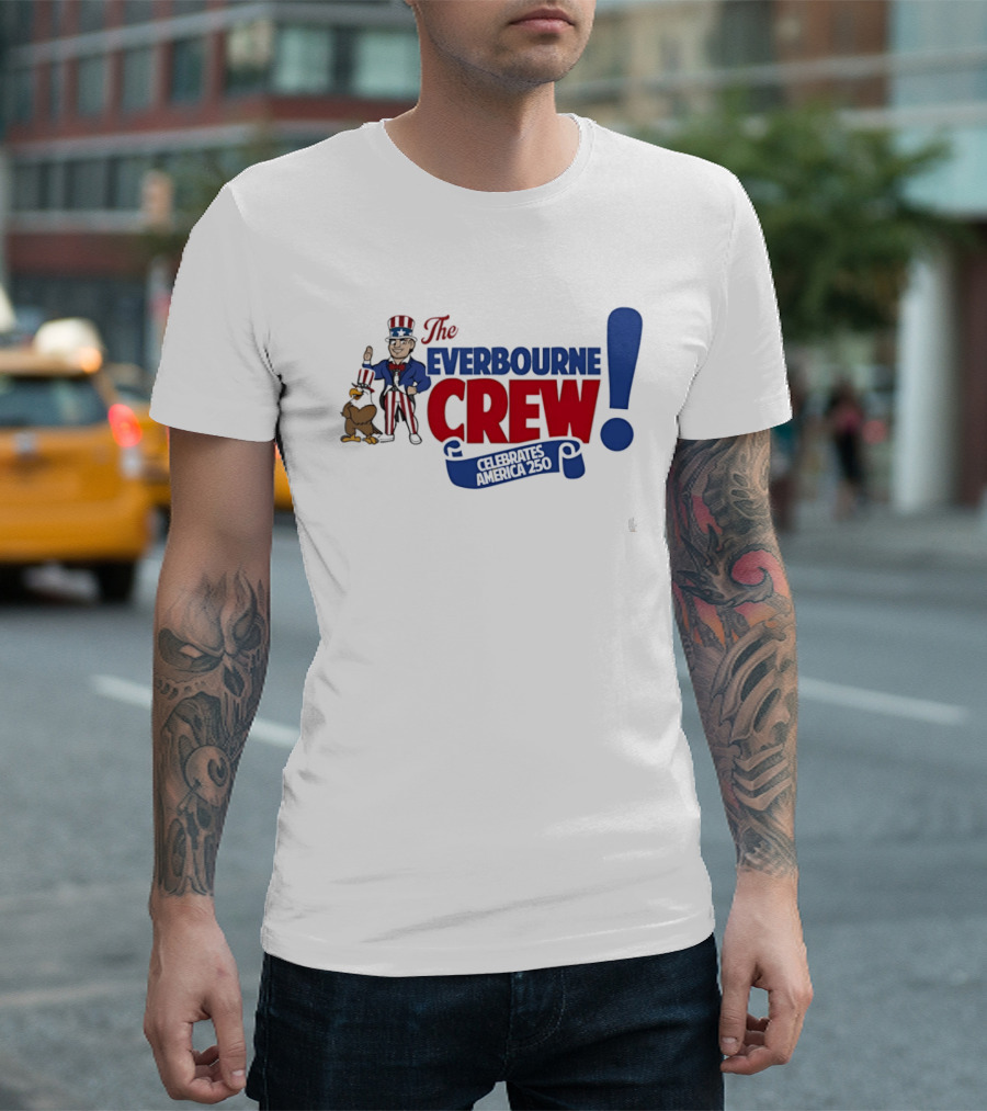 The Everbourne Crew Celebrates America 250 With Patriotic Character And Eagle T-Shirt