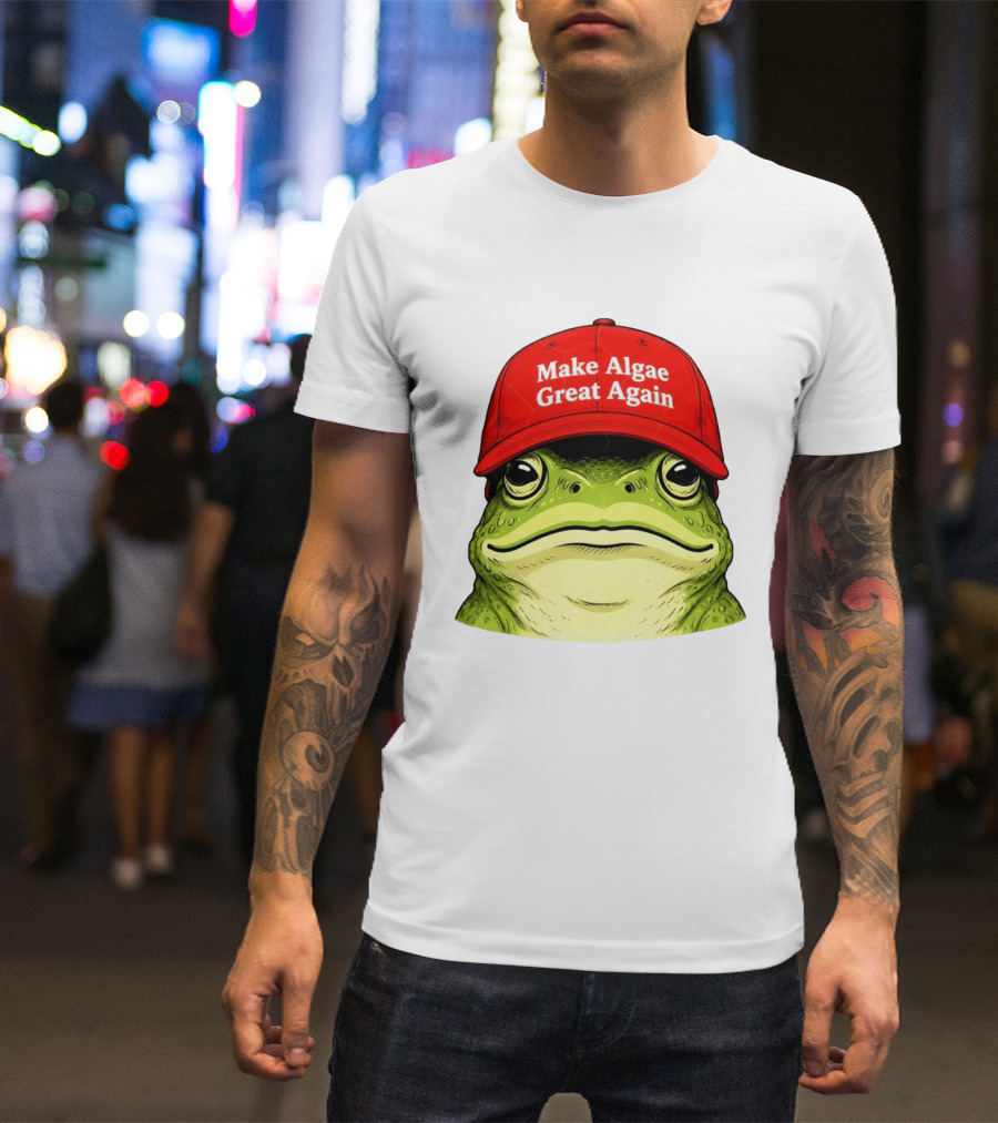 Frog Team Algae Make Algae Great Again Hat Patriotic American Flag 2026 T-Shirt