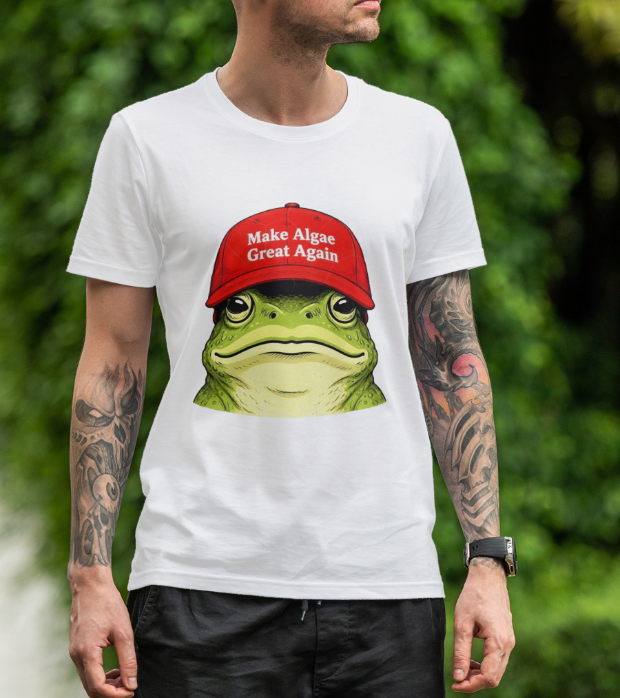 Frog Team Algae Make Algae Great Again Hat Patriotic American Flag 2026 T-Shirt