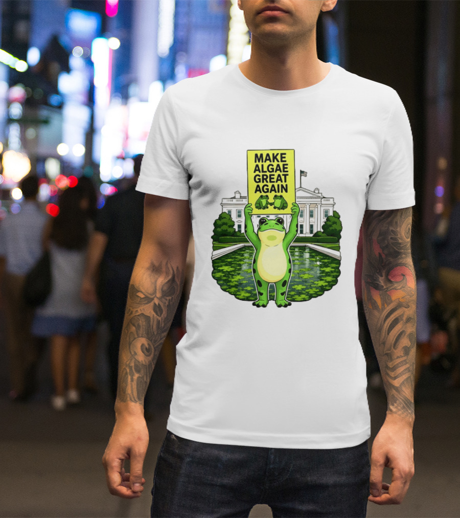 Frogs Team Algae Make Algae Great Again At White House 2026 T-Shirt