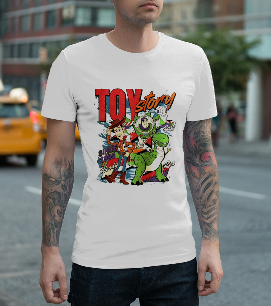 Toy Story Woody Buzz Rex Since 1995 Animated Adventure T-Shirt