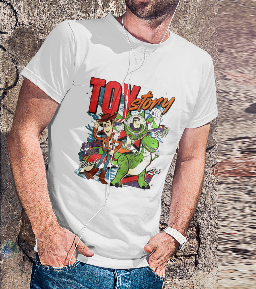 Toy Story Woody Buzz Rex Since 1995 Animated Adventure T-Shirt