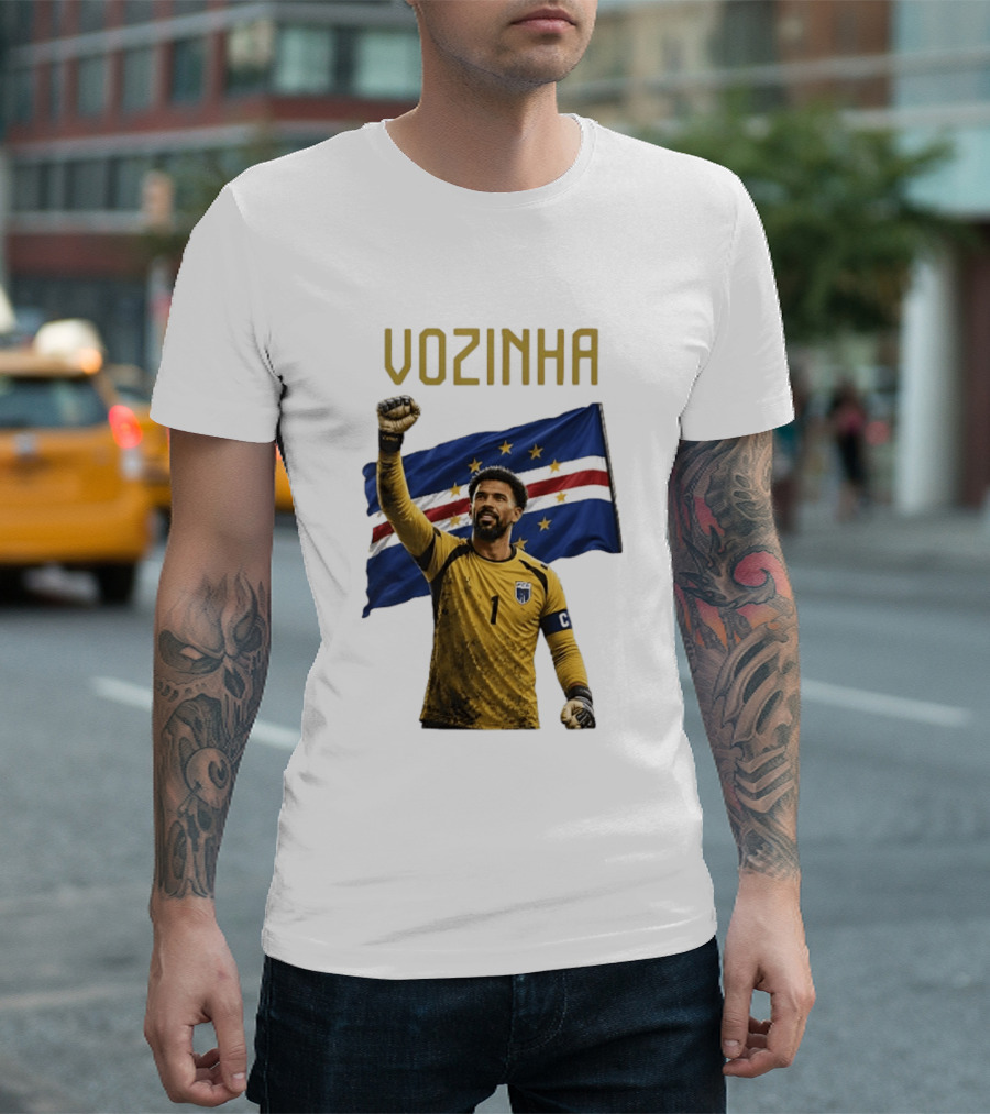 Vozinha Cape Verde National Football Team No 1 Celebration With Flag T-Shirt