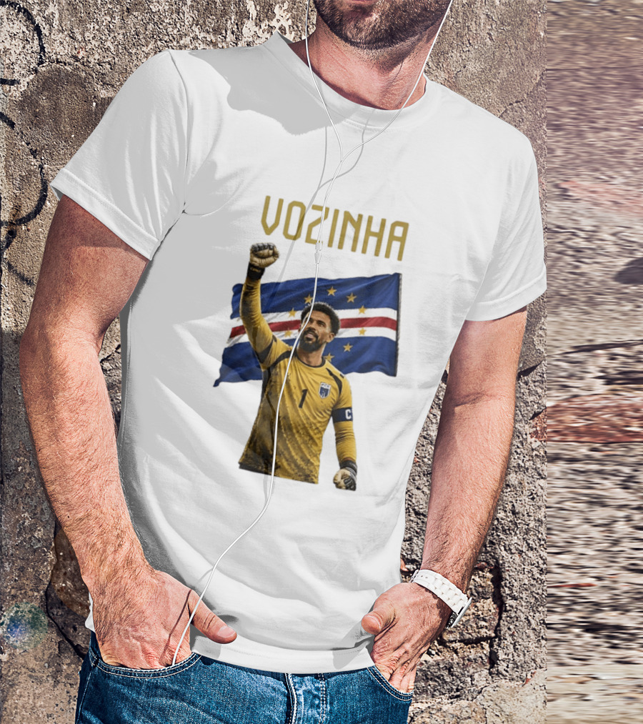 Vozinha Cape Verde National Football Team No 1 Celebration With Flag T-Shirt