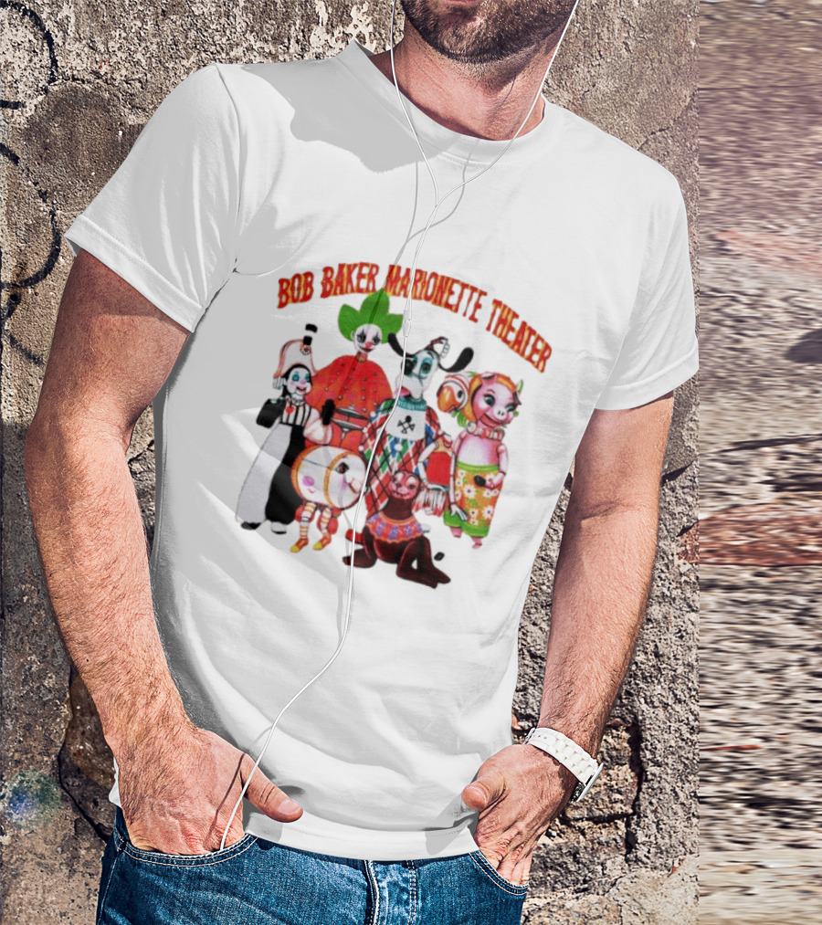 Bob Baker Marionette Theater Clown Dog Pig Characters T-Shirt