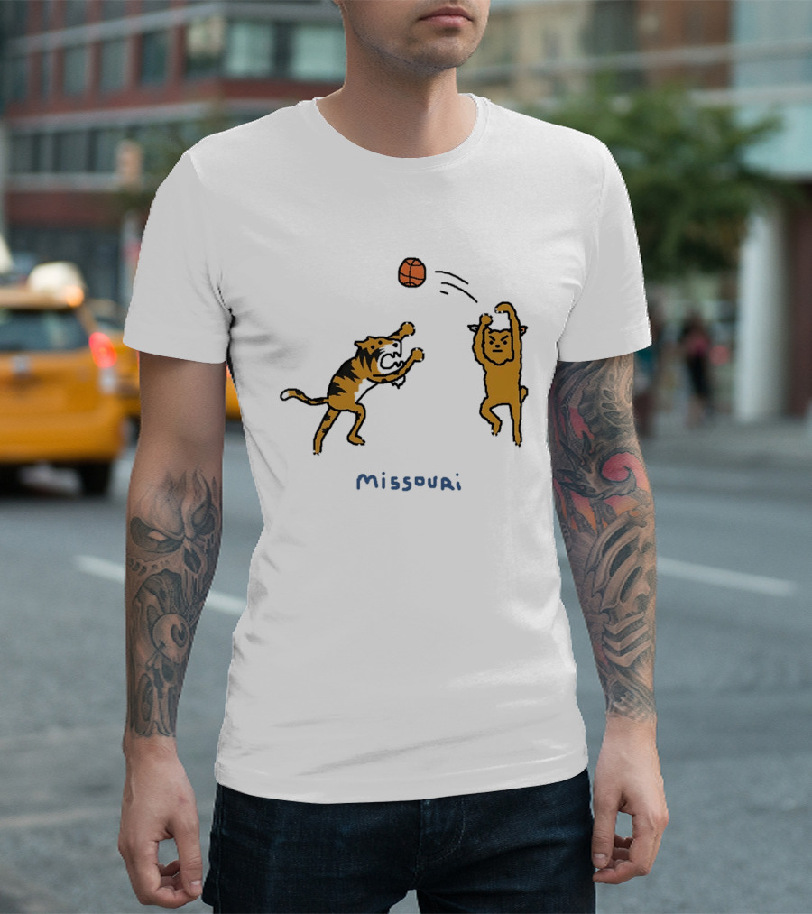 Kentucky Wildcats Vs Missouri Tigers Basketball 2026 SEC Matchup Cartoon T-Shirt