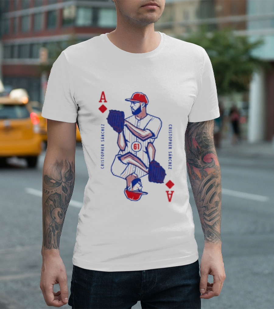 Cristopher Sánchez Philadelphia Phillies Ace Of Diamonds Playing Card T-Shirt