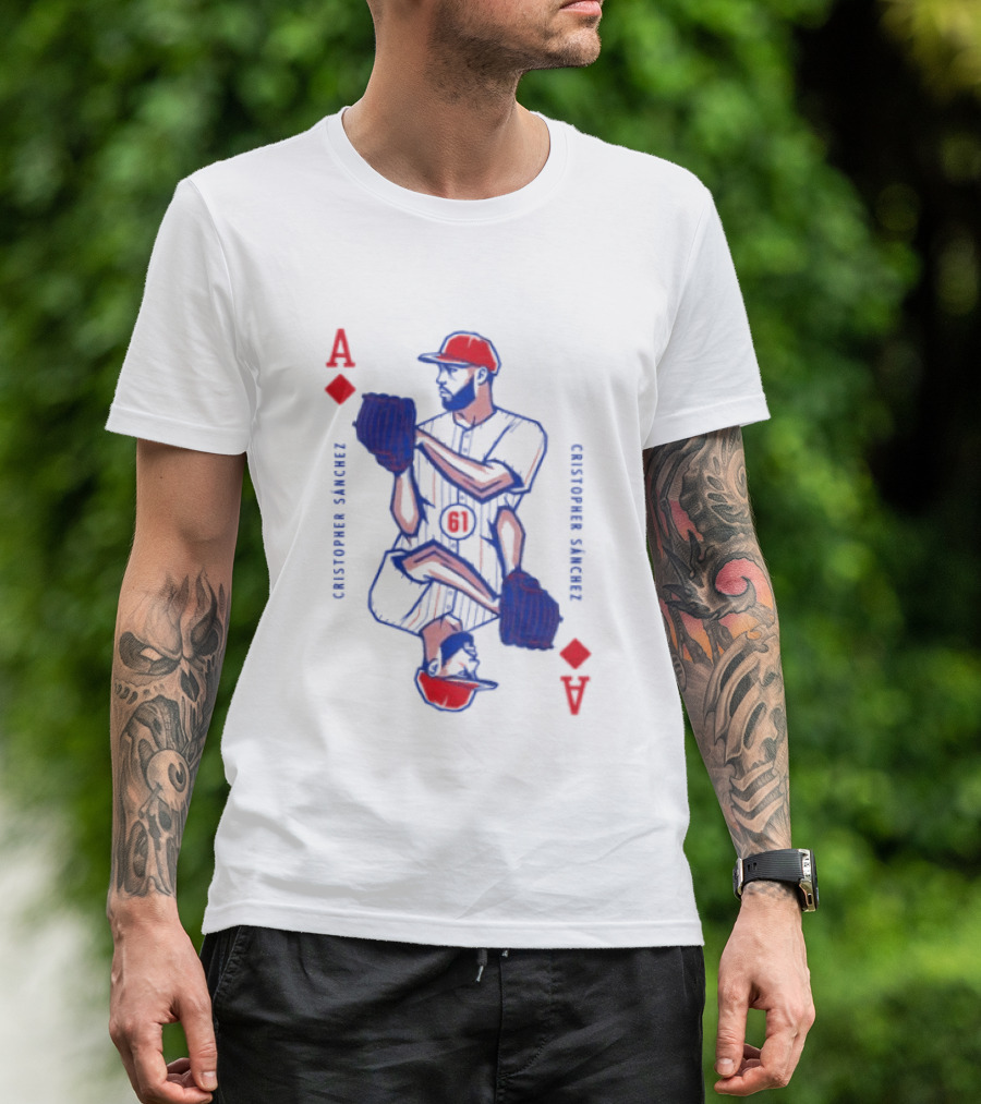 Cristopher Sánchez Philadelphia Phillies Ace Of Diamonds Playing Card T-Shirt