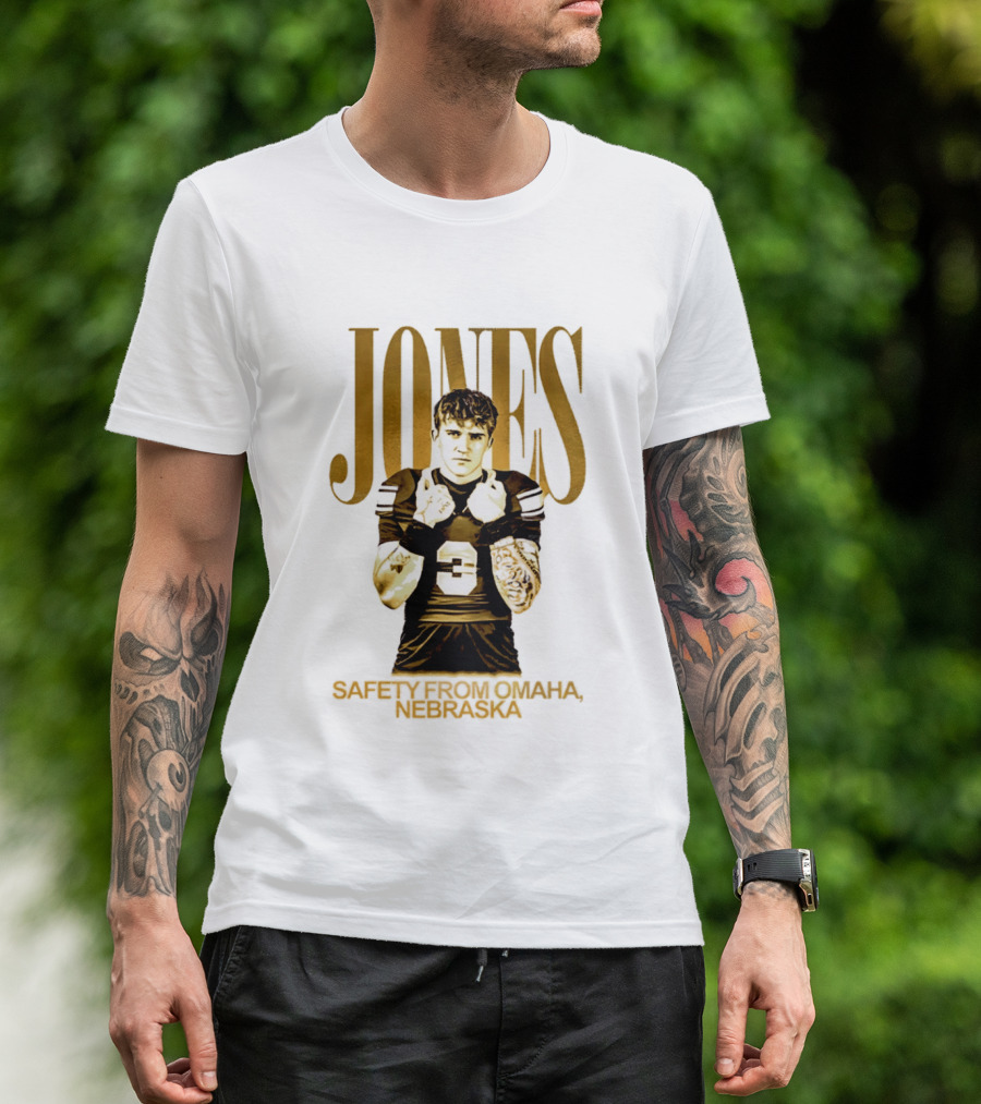 Mason Jones Nebraska Cornhuskers Safety From Omaha Football Player T-Shirt