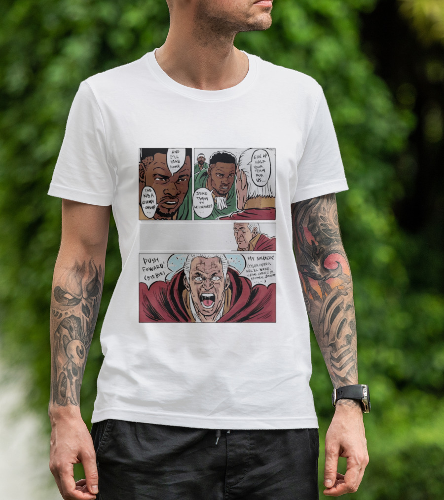 Milwaukee Bucks Giannis Antetokounmpo To Miami Give Up Half Your Team NBA Champion Push Forward T-Shirt