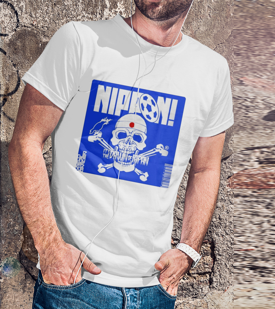 Nippon It's The Dawn Of Japan Skull Crossbones Soccer Ball T-Shirt