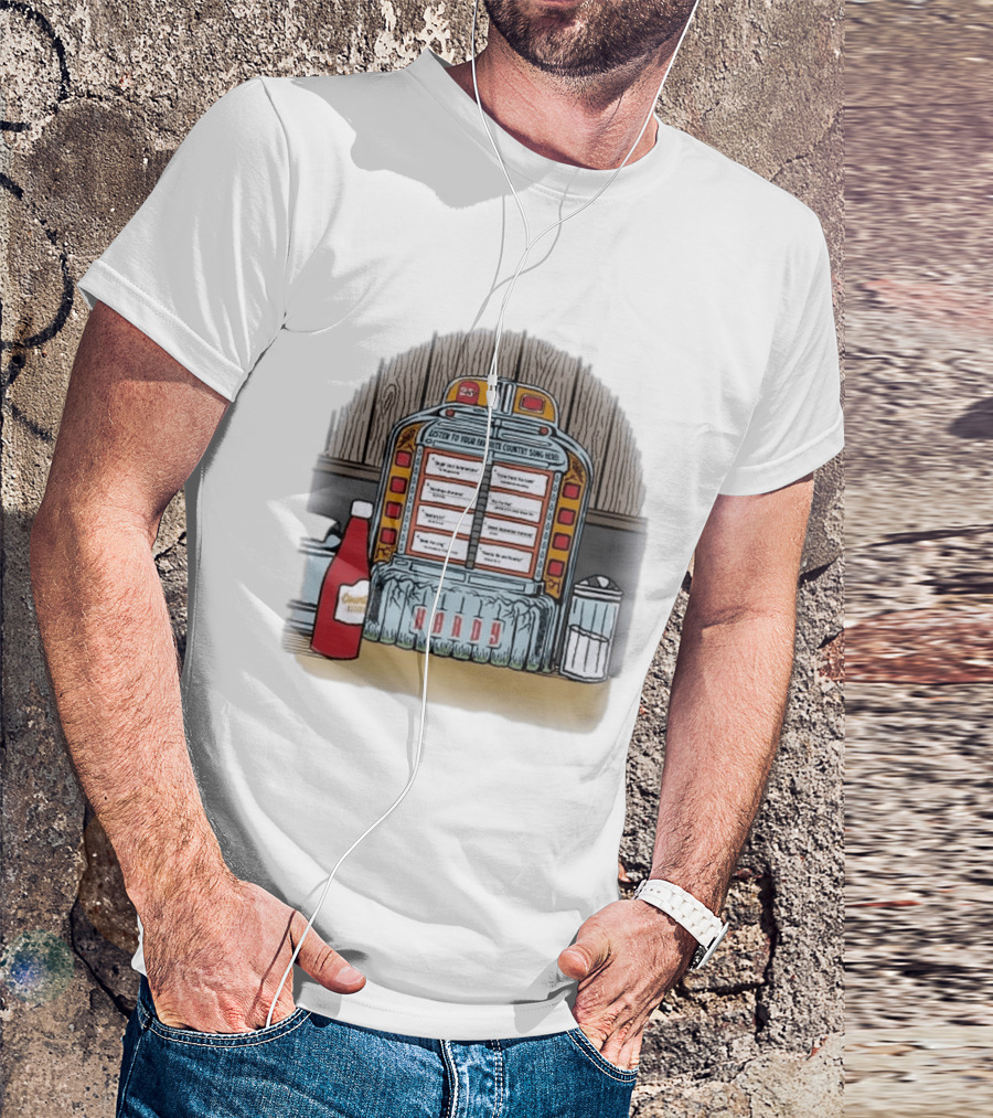 Hardy Jukebox Favorite Country Songs Vintage Scene T-Shirt