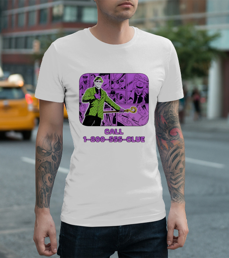 The Riddler Call 1 800 555 CLUE DC Comics Batman T-Shirt