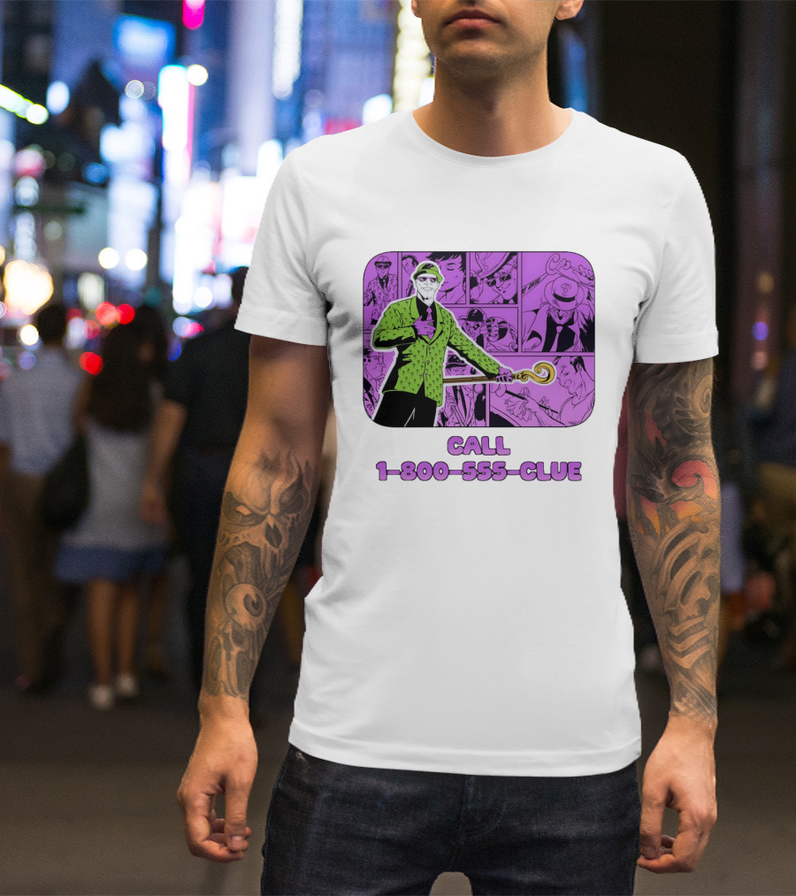 The Riddler Call 1 800 555 CLUE DC Comics Batman T-Shirt