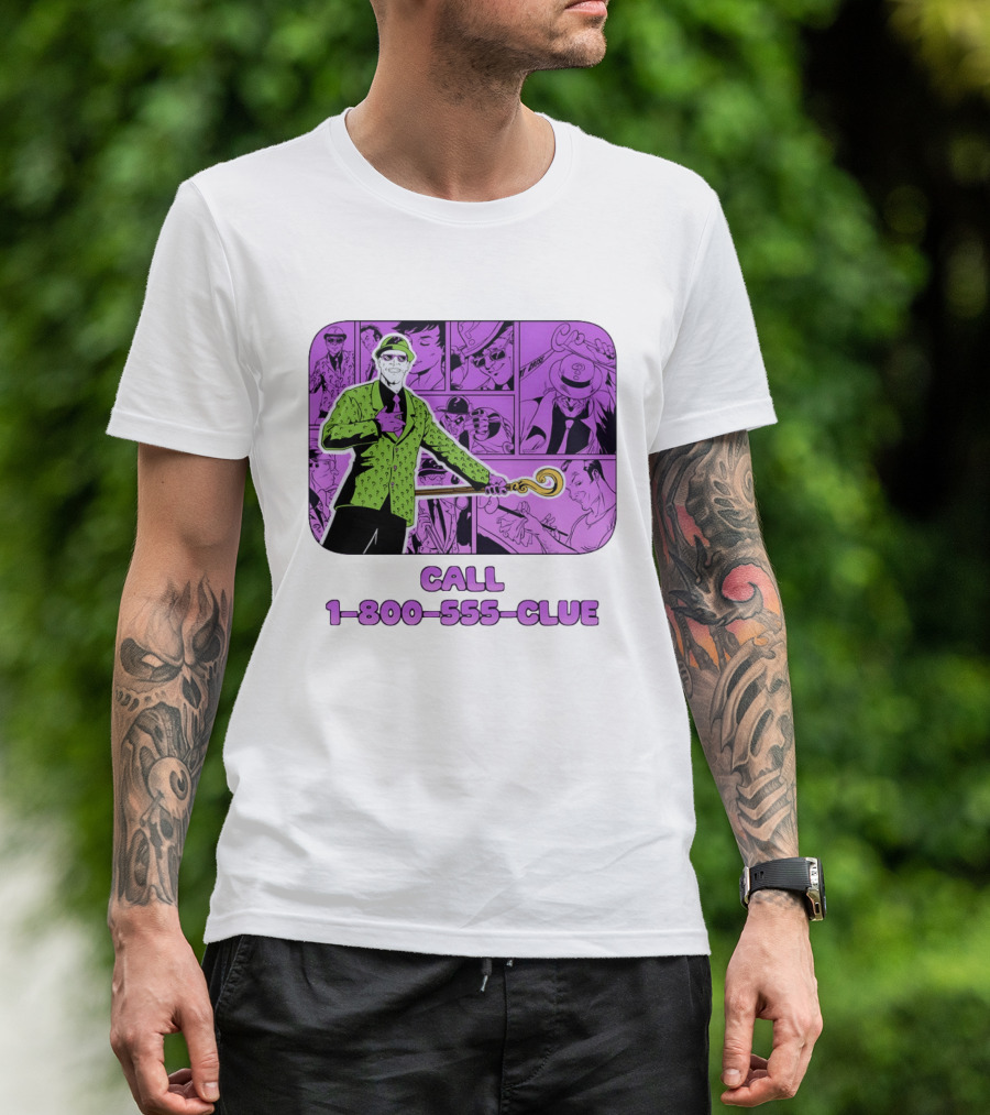 The Riddler Call 1 800 555 CLUE DC Comics Batman T-Shirt