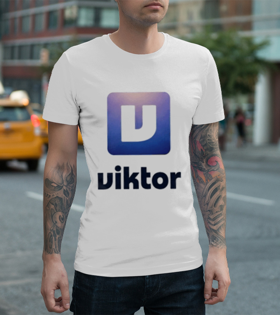 Viktor Square Icon Blue Gradient T-Shirt