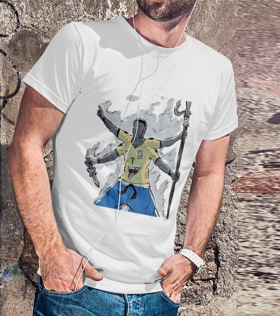 Vini Jr. Brazil Ryomen Sukuna Crossover Anime Character Fusion T-Shirt