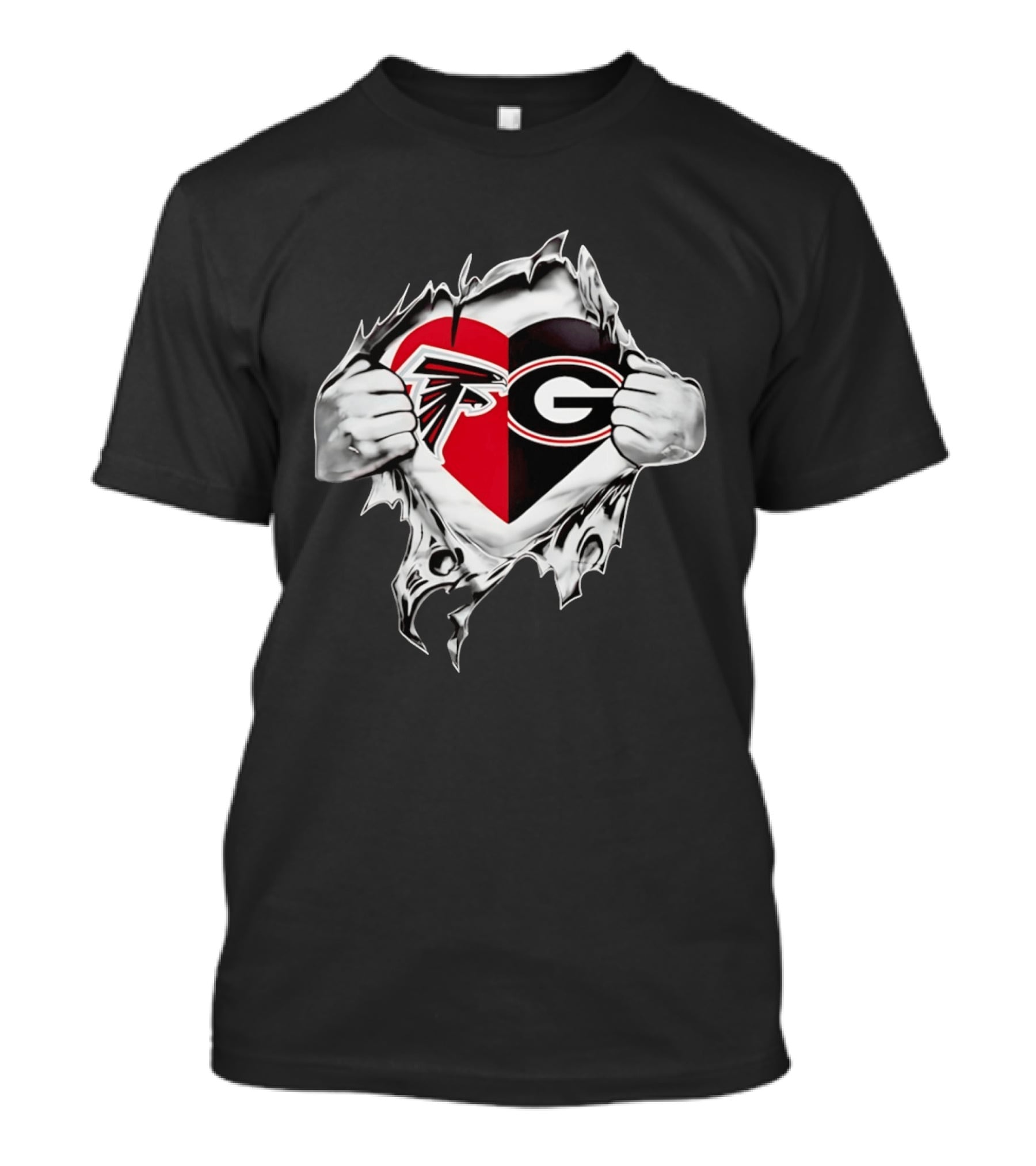 Atlanta Falcons Georgia Bulldogs Heart Fan Pride T-Shirt