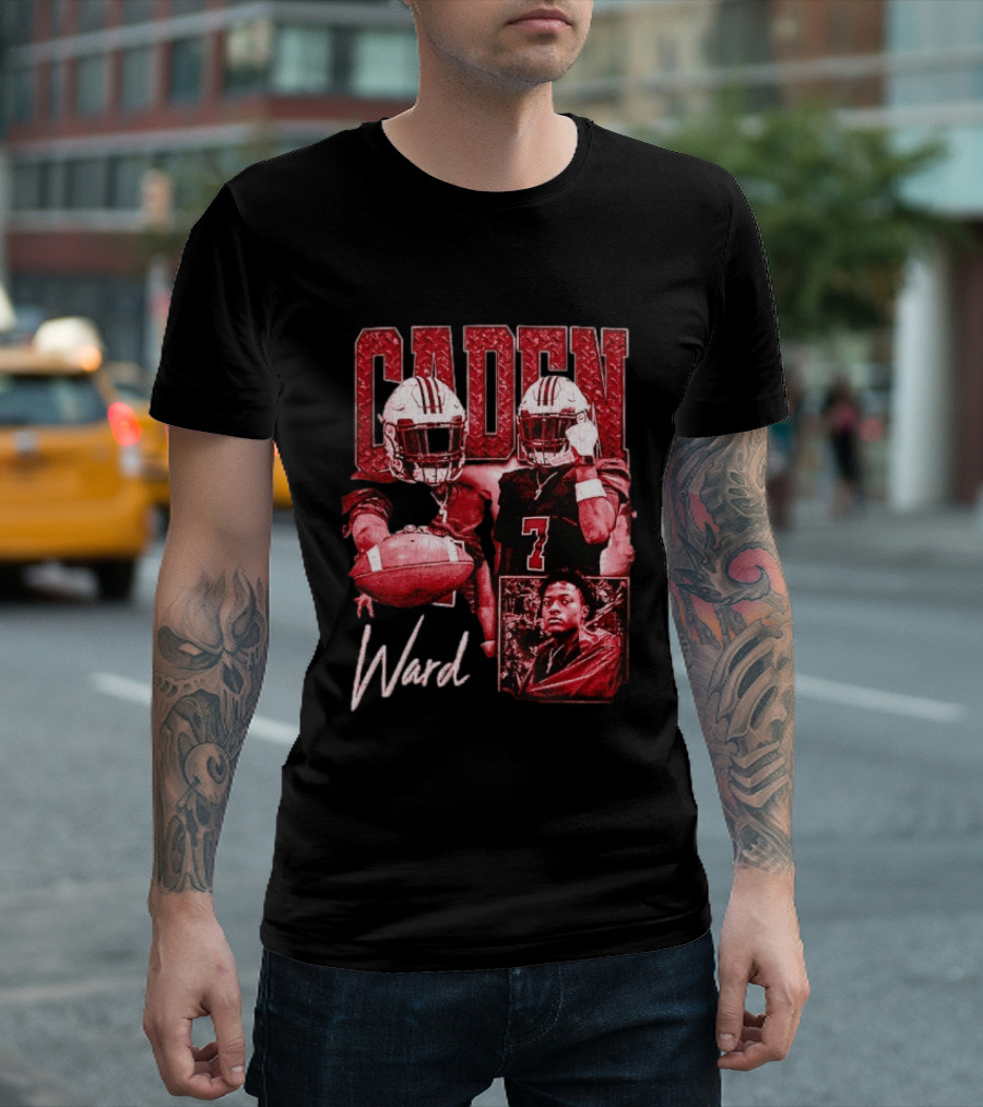 Caden Ward American Football Athlete Sports Number 7 T-Shirt