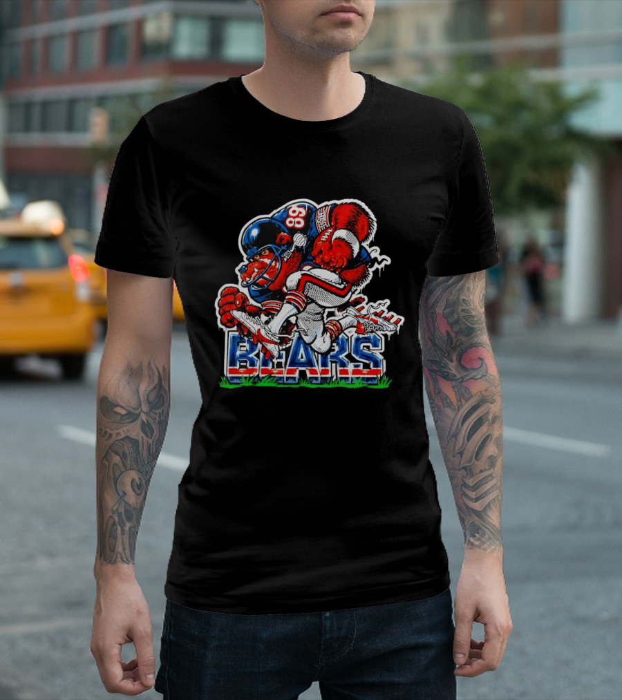 Chicago Bears Football 89 Cartoon Mascot Charge T-Shirt