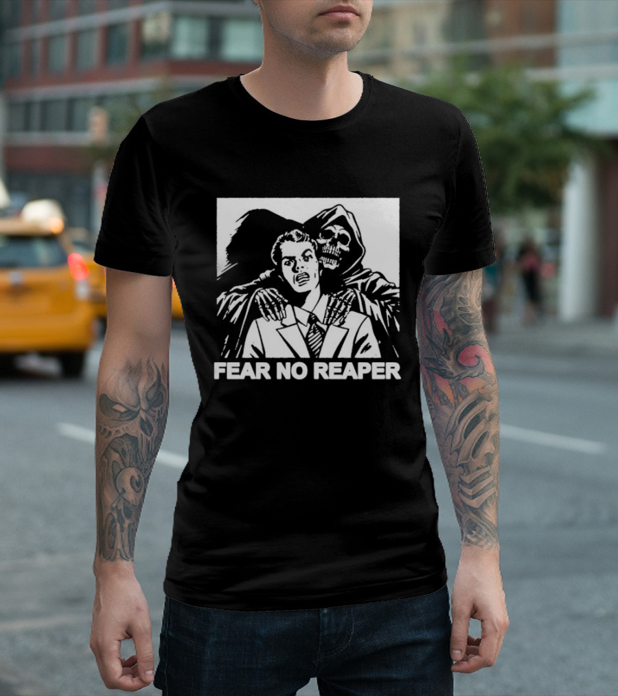 Fear No Reaper Grim Death Skull Horror T-Shirt