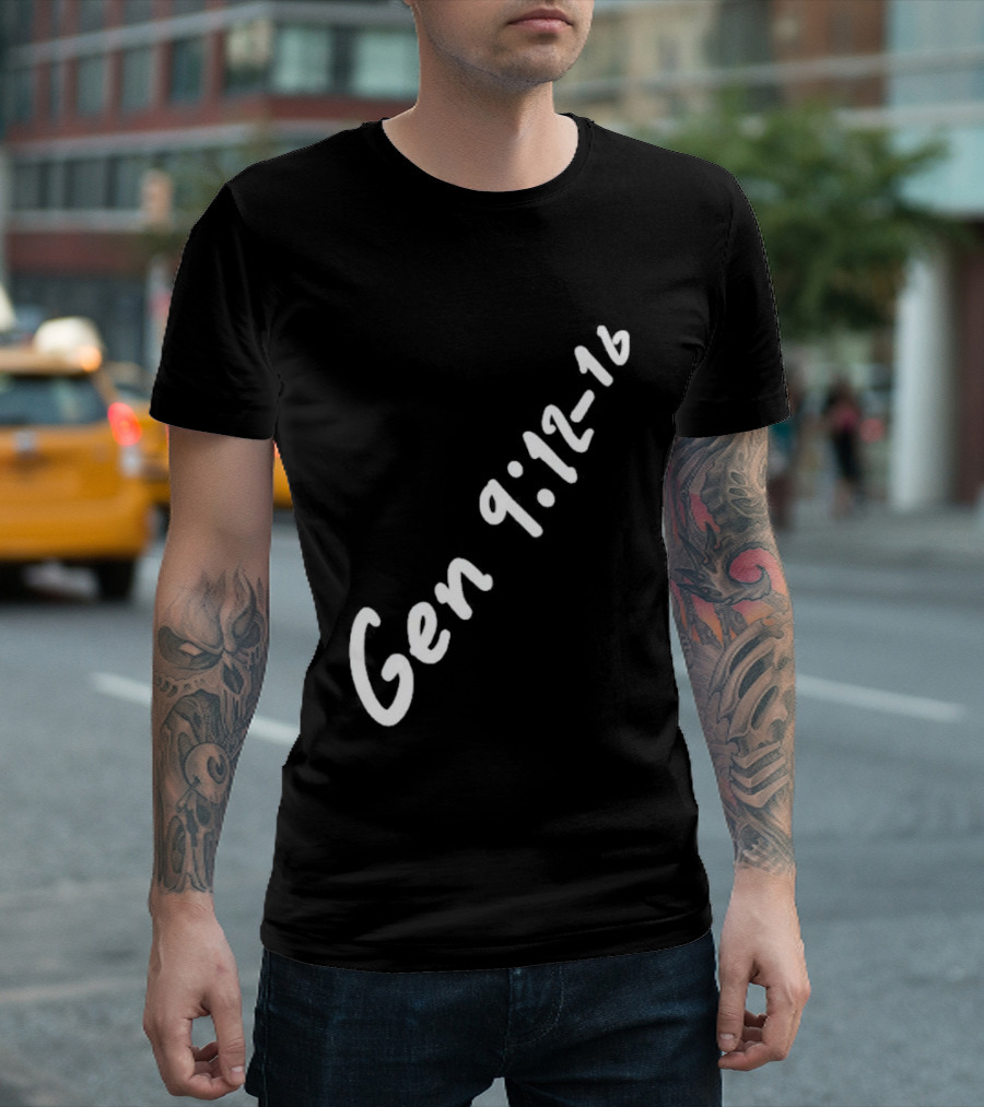 Gen 9:12 16 Text Diagonal Scripture Reference T-Shirt