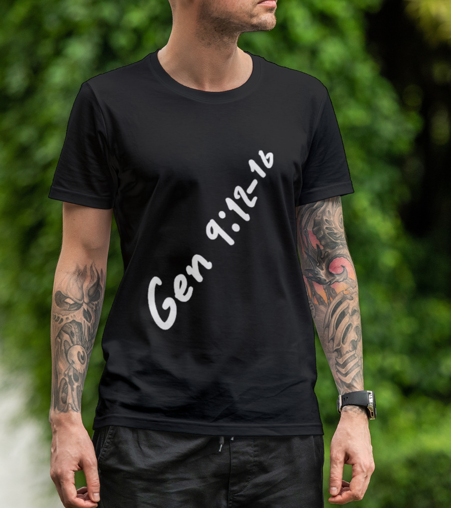 Gen 9:12 16 Text Diagonal Scripture Reference T-Shirt