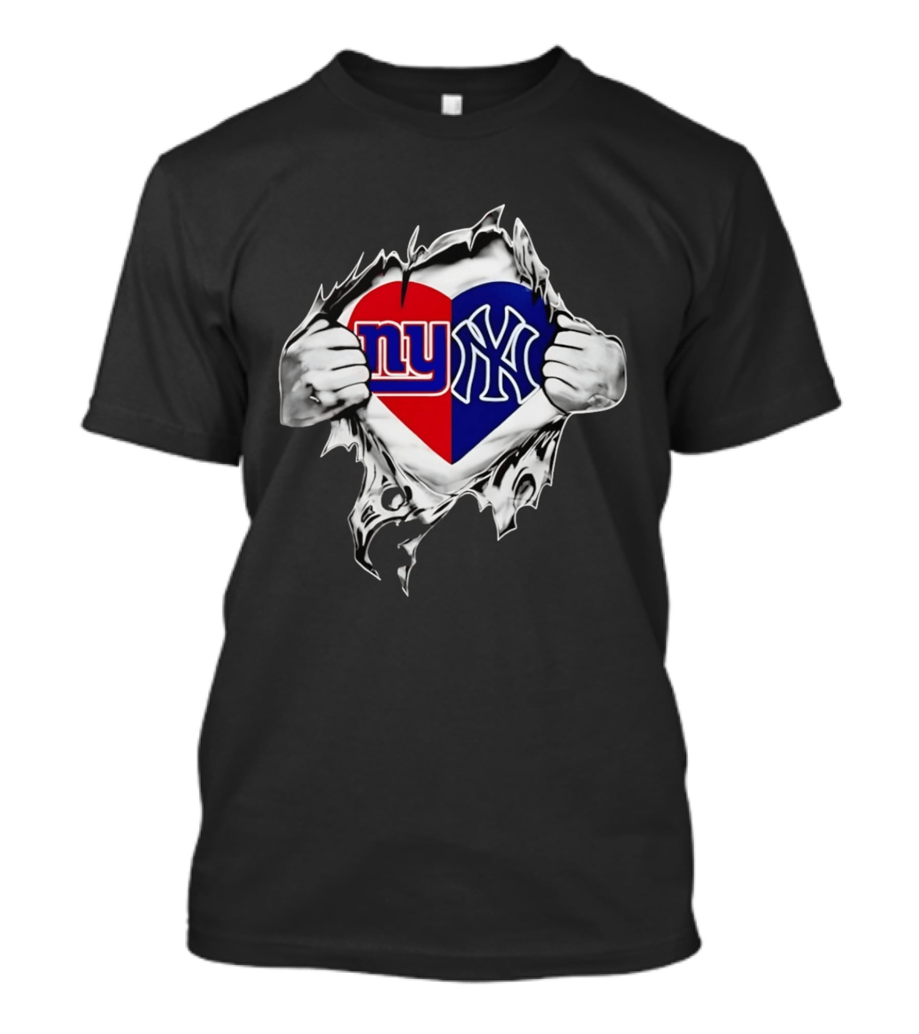 New York Giants And Yankees Heart NY Sports Pride T-Shirt