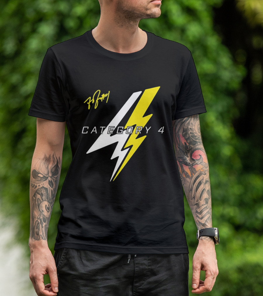 LSU Tigers Flau'jae Johnson Category 4 Lightning Bolt Signature T-Shirt