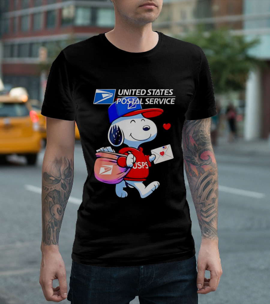 Snoopy USPS Mail Carrier United States Postal Service Official Collaboration T-Shirt