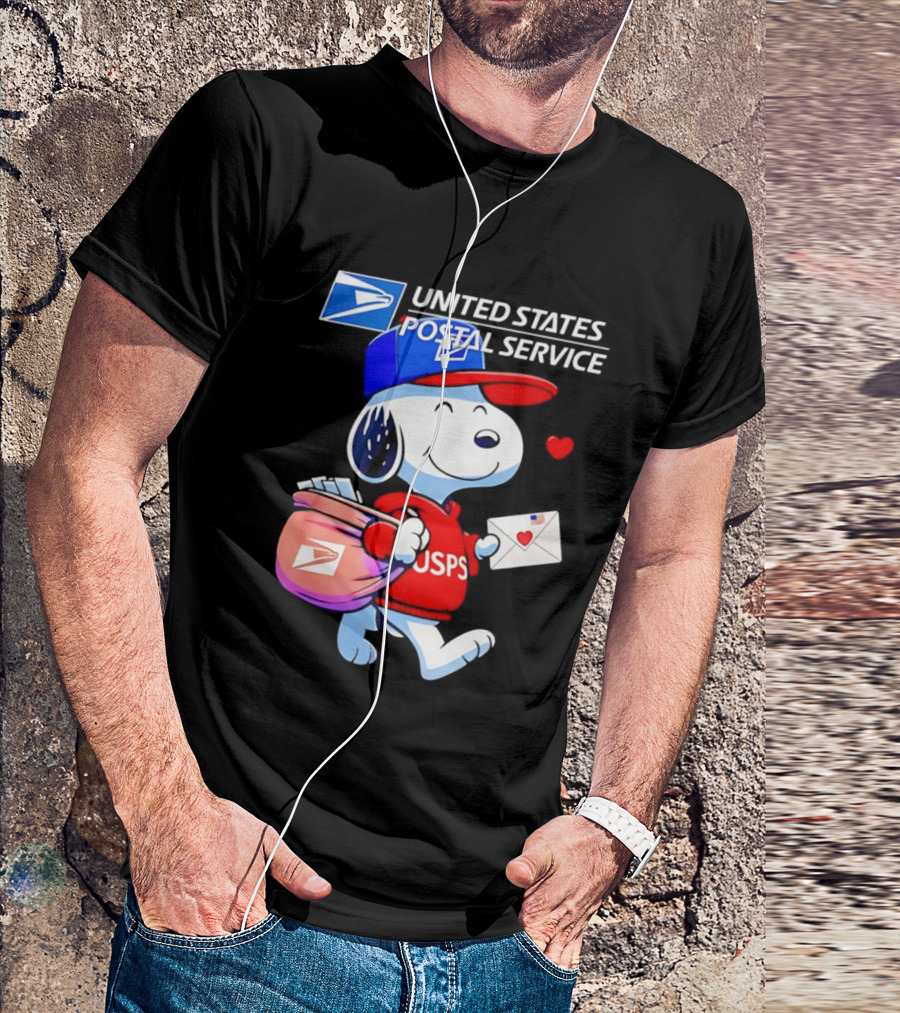 Snoopy USPS Mail Carrier United States Postal Service Official Collaboration T-Shirt