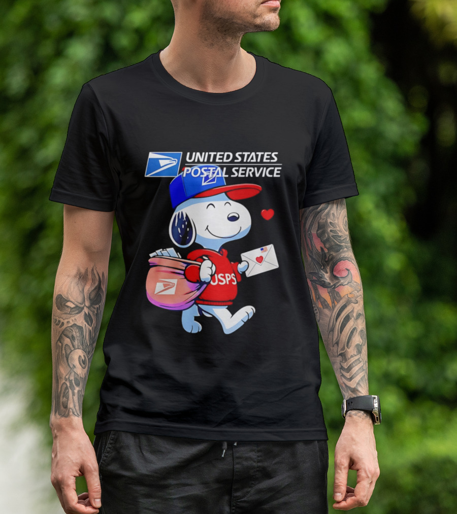 Snoopy USPS Mail Carrier United States Postal Service Official Collaboration T-Shirt